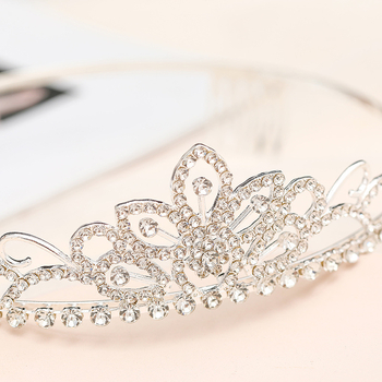 Laste kroonpeakate, printsess, tüdrukute kroon, kristall, suur juuksepael, roosa, jäätunud laste sünnipäeva juukseaksessuaarid