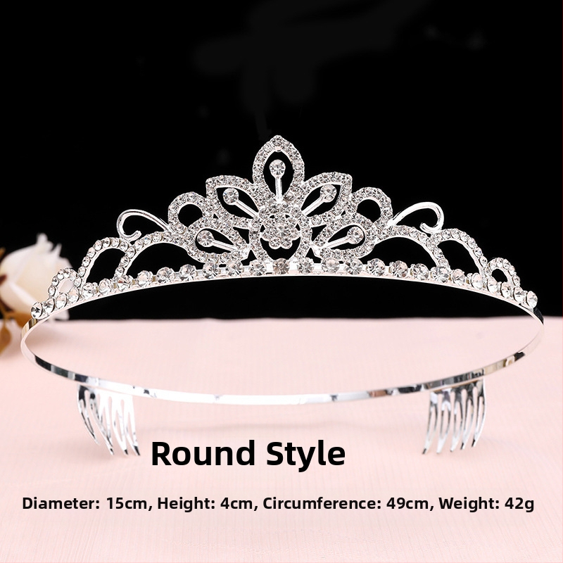 Laste kroonpeakate, printsess, tüdrukute kroon, kristall, suur juuksepael, roosa, jäätunud laste sünnipäeva juukseaksessuaarid