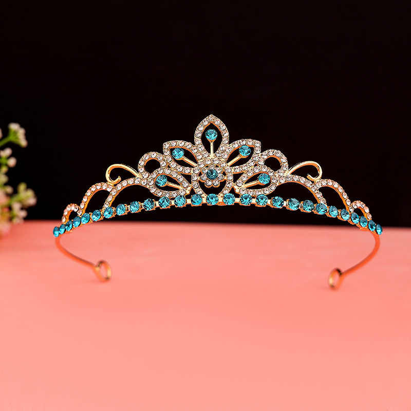 Laste kroonpeakate, printsess, tüdrukute kroon, kristall, suur juuksepael, roosa, jäätunud laste sünnipäeva juukseaksessuaarid