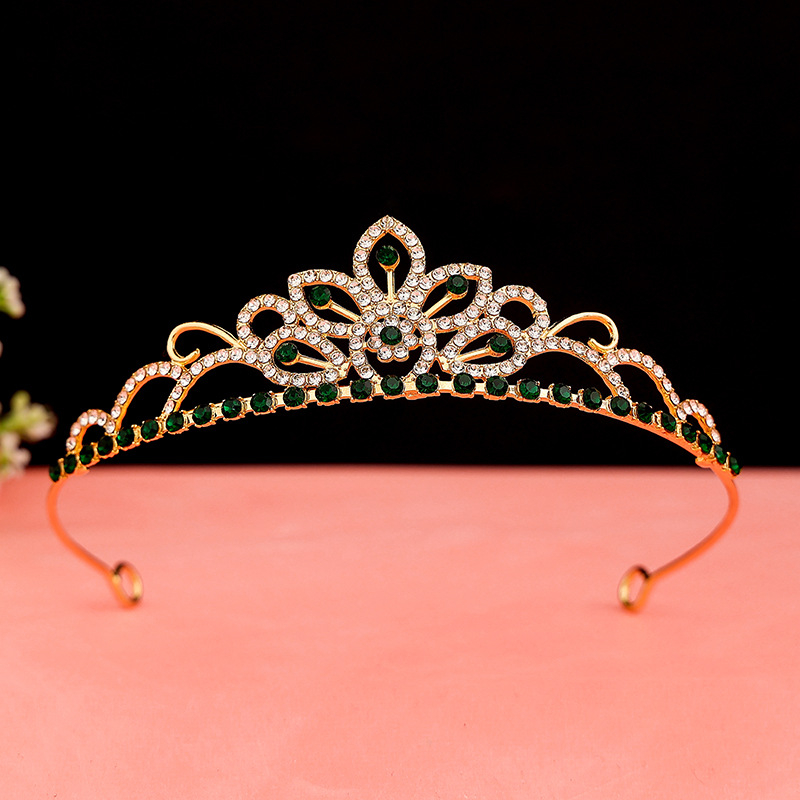 Laste kroonpeakate, printsess, tüdrukute kroon, kristall, suur juuksepael, roosa, jäätunud laste sünnipäeva juukseaksessuaarid