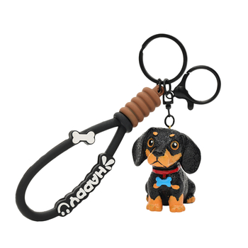 Χαριτωμένο μενταγιόν σκύλου Dachshund από ρητίνη, εξαιρετική κούκλα, μπρελόκ κουταβιού, σχολική τσάντα φοιτητών, κρεμασμένη σε δημιουργικό σχήμα ζώου