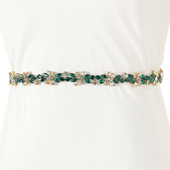 Európai és amerikai divatos menyasszonyi öv, retró esküvői ruha derékpánt, kézzel készített gyémánt ékszerek, strasszos vékony öv