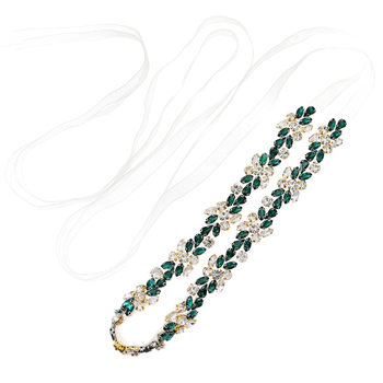 Európai és amerikai divatos menyasszonyi öv, retró esküvői ruha derékpánt, kézzel készített gyémánt ékszerek, strasszos vékony öv