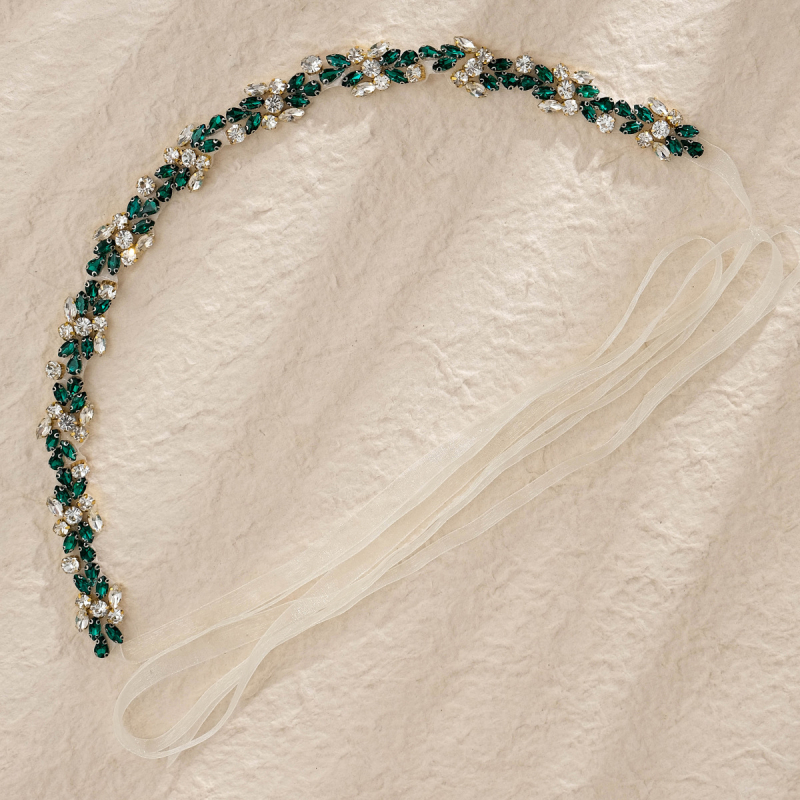 Európai és amerikai divatos menyasszonyi öv, retró esküvői ruha derékpánt, kézzel készített gyémánt ékszerek, strasszos vékony öv