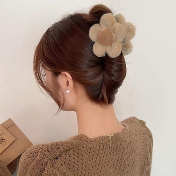 Γυναικεία φουρκέτα με βελούδινο λουλούδι, μεσαίου μεγέθους κλιπ για το κεφάλι και την πλάτη, Advanced Sense Clip Cyber Celebrity Shark Clip, μικρό μέγεθος για το κεφάλι