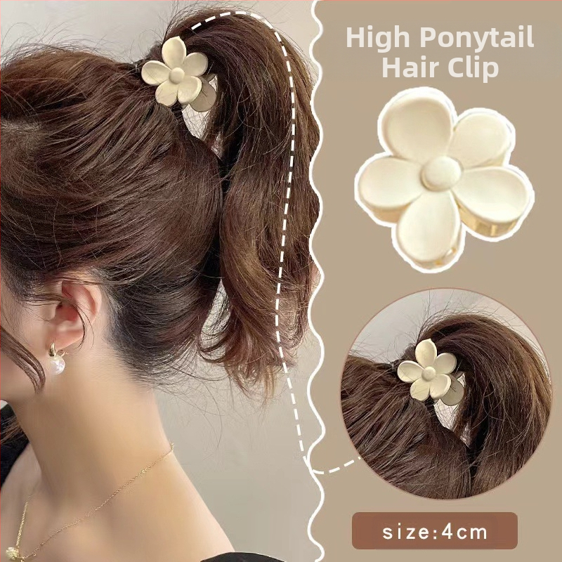 Plüss virágos hajtű női fejpánt, közepes méretű, fejlett érzéki klip, kiber híresség cápacsatos hajtű fejfedő, kis méret