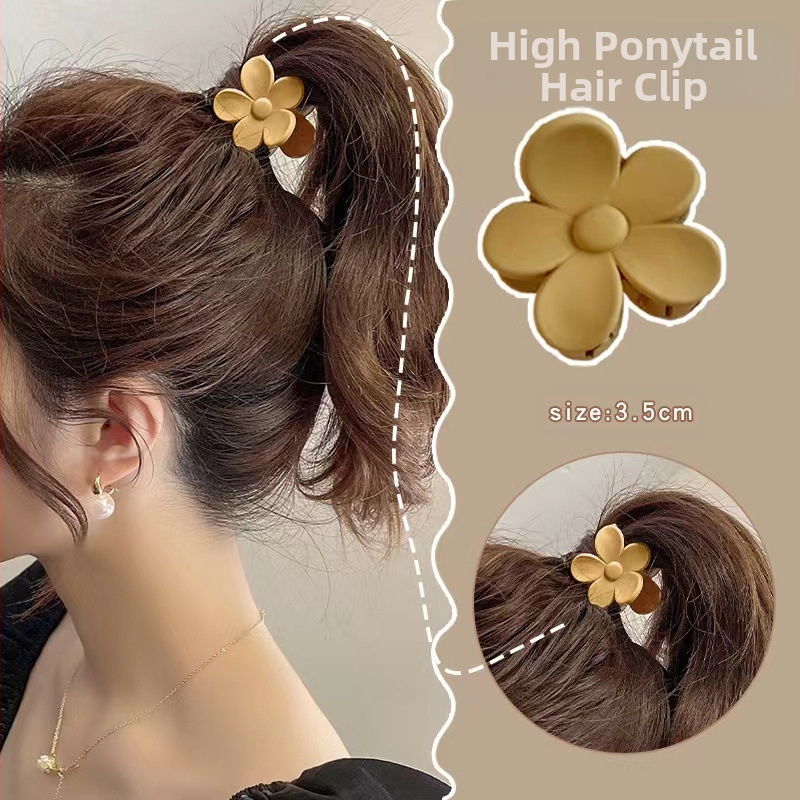 Plüss virágos hajtű női fejpánt, közepes méretű, fejlett érzéki klip, kiber híresség cápacsatos hajtű fejfedő, kis méret