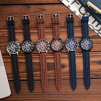 Νέο ρολόι ανδρών εξωτερικού εμπορίου επιχειρηματική ιδιοσυγκρασία σιλικόνης με ρολόι τρία μάτια διακοσμητικό ρολόι χαλαζία μη μηχανικό ανδρικό ρολόι χονδρικής