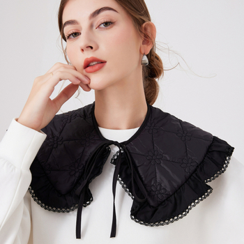 2024 βαμβακερό καρό δαντελένιο μαύρο γυναικείο αντηλιακό κάπας με φούστα και ψεύτικο γιακά διασυνοριακό εργοστάσιο χονδρικής