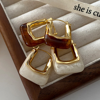 Kvadratiniai „Maillard“ auskarai 2024 m., lengvi, prabangūs, aukštos klasės, rudens ir žiemos auskarai, prancūziški, retro stiliaus, elegantiški, europietiški ir amerikietiški, su ausų sagtimi.