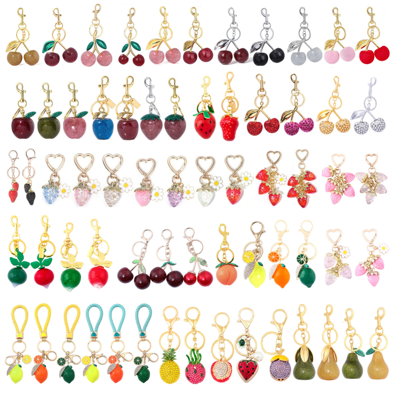 Külkereskedelmi népszerű pár piros fekete cseresznye kristály táska csillogó kulcstartó luxus női homár dupla csat