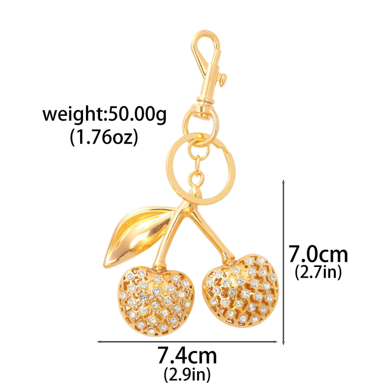 Külkereskedelmi népszerű pár piros fekete cseresznye kristály táska csillogó kulcstartó luxus női homár dupla csat