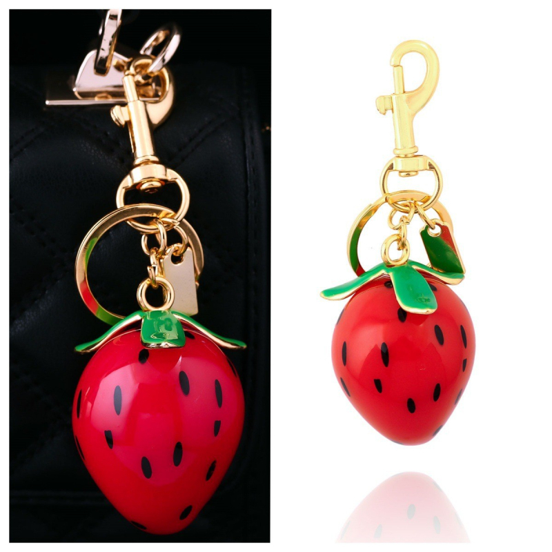 Külkereskedelmi népszerű pár piros fekete cseresznye kristály táska csillogó kulcstartó luxus női homár dupla csat