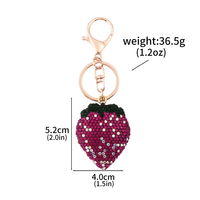 Külkereskedelmi népszerű pár piros fekete cseresznye kristály táska csillogó kulcstartó luxus női homár dupla csat