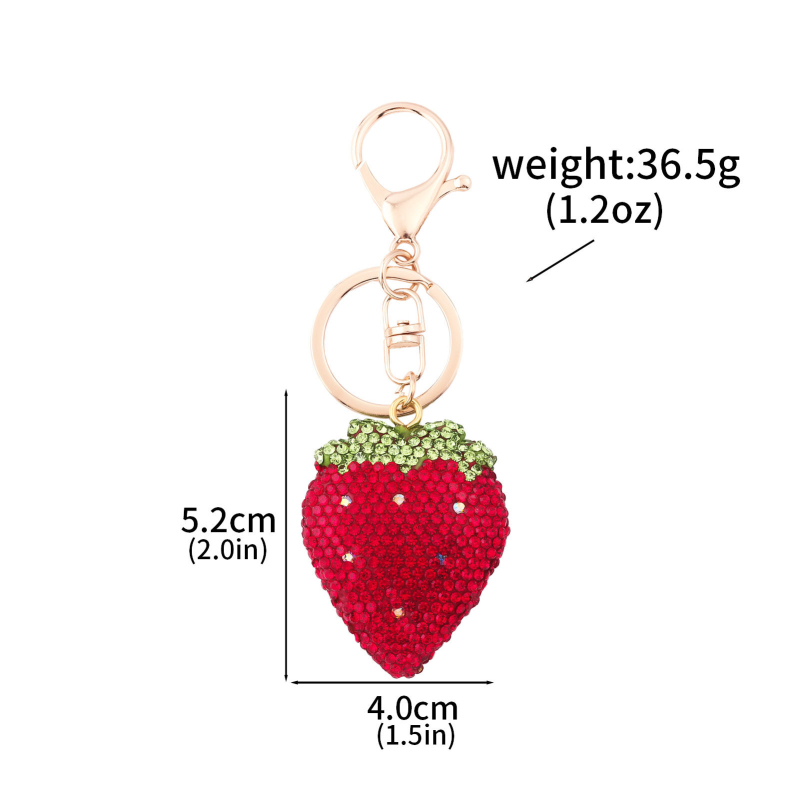 Külkereskedelmi népszerű pár piros fekete cseresznye kristály táska csillogó kulcstartó luxus női homár dupla csat