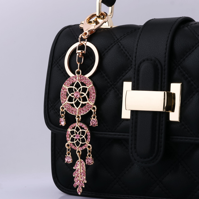 Külkereskedelmi népszerű pár piros fekete cseresznye kristály táska csillogó kulcstartó luxus női homár dupla csat
