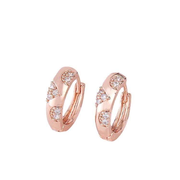 Europietiški ir amerikietiški paprasti, mikroinkrustuoti cirkonio moteriški papuošalai, auskarai su auskarų sagtimi, pora