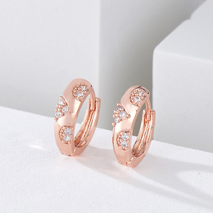 Europietiški ir amerikietiški paprasti, mikroinkrustuoti cirkonio moteriški papuošalai, auskarai su auskarų sagtimi, pora