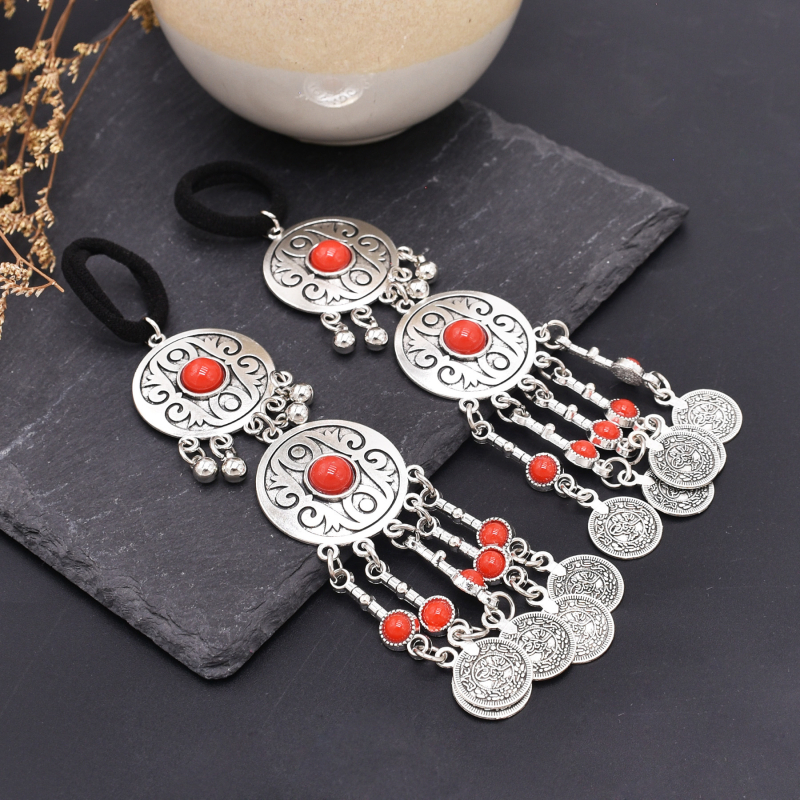 Kazah hercegnő egzotikus hajkiegészítők Retro régi fejdíszek Etnikai stílusú ötvözet hajöv Utazási fotókiegészítők