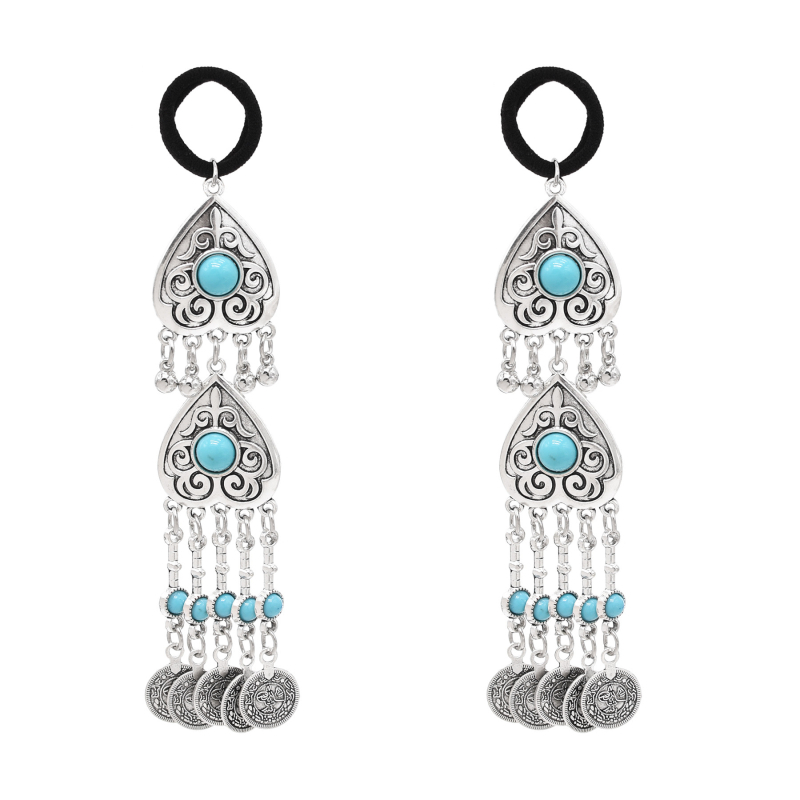 Kazah hercegnő egzotikus hajkiegészítők Retro régi fejdíszek Etnikai stílusú ötvözet hajöv Utazási fotókiegészítők