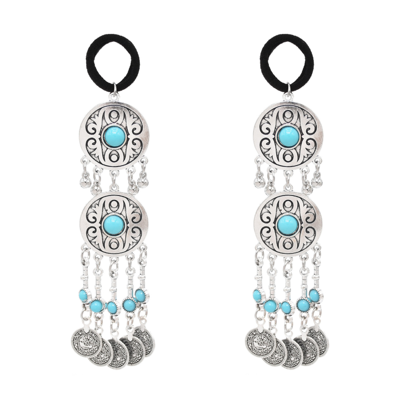 Kazah hercegnő egzotikus hajkiegészítők Retro régi fejdíszek Etnikai stílusú ötvözet hajöv Utazási fotókiegészítők