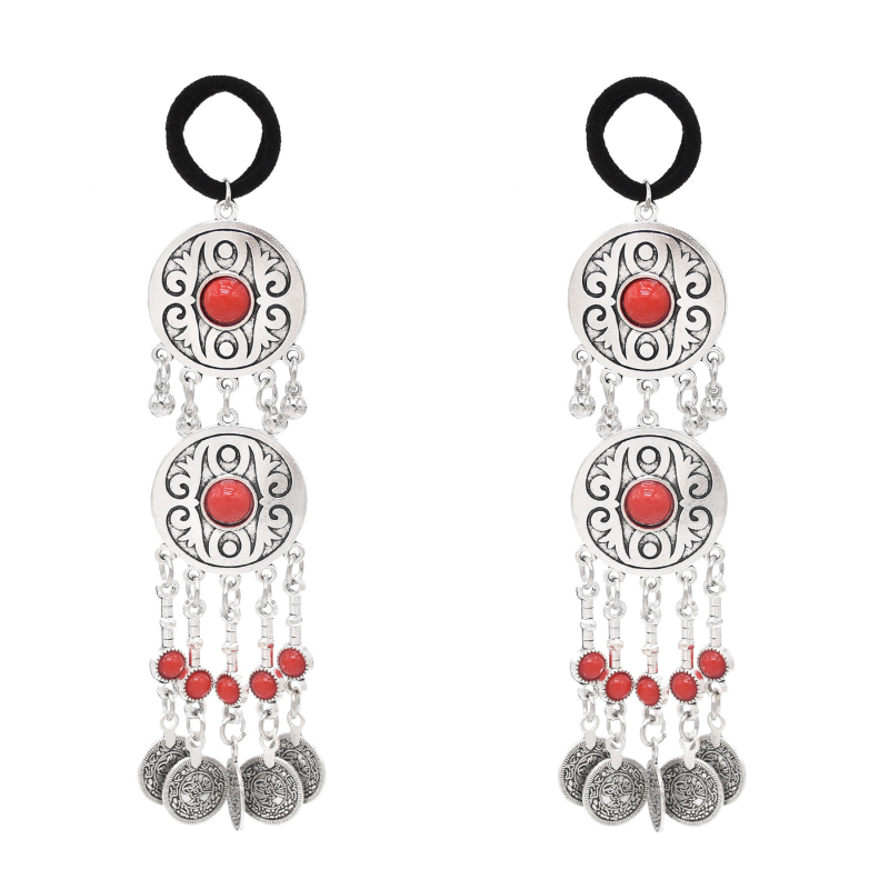 Kazah hercegnő egzotikus hajkiegészítők Retro régi fejdíszek Etnikai stílusú ötvözet hajöv Utazási fotókiegészítők