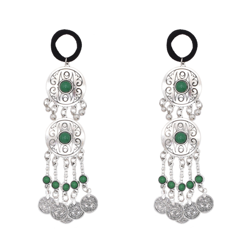 Kazah hercegnő egzotikus hajkiegészítők Retro régi fejdíszek Etnikai stílusú ötvözet hajöv Utazási fotókiegészítők