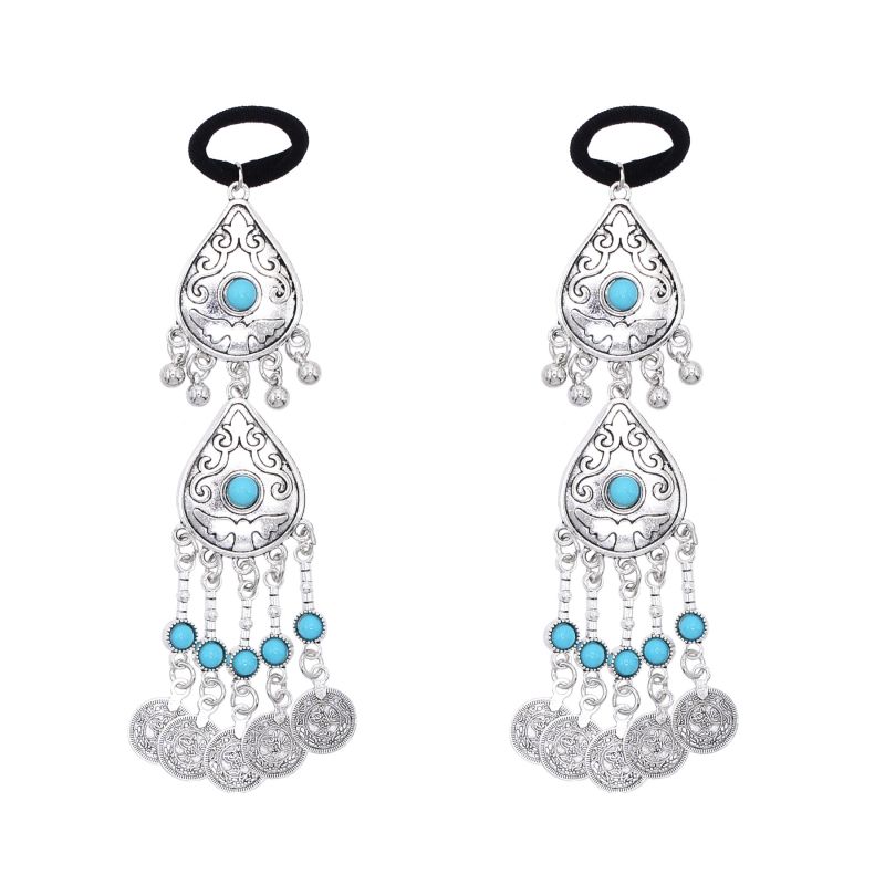 Kazah hercegnő egzotikus hajkiegészítők Retro régi fejdíszek Etnikai stílusú ötvözet hajöv Utazási fotókiegészítők