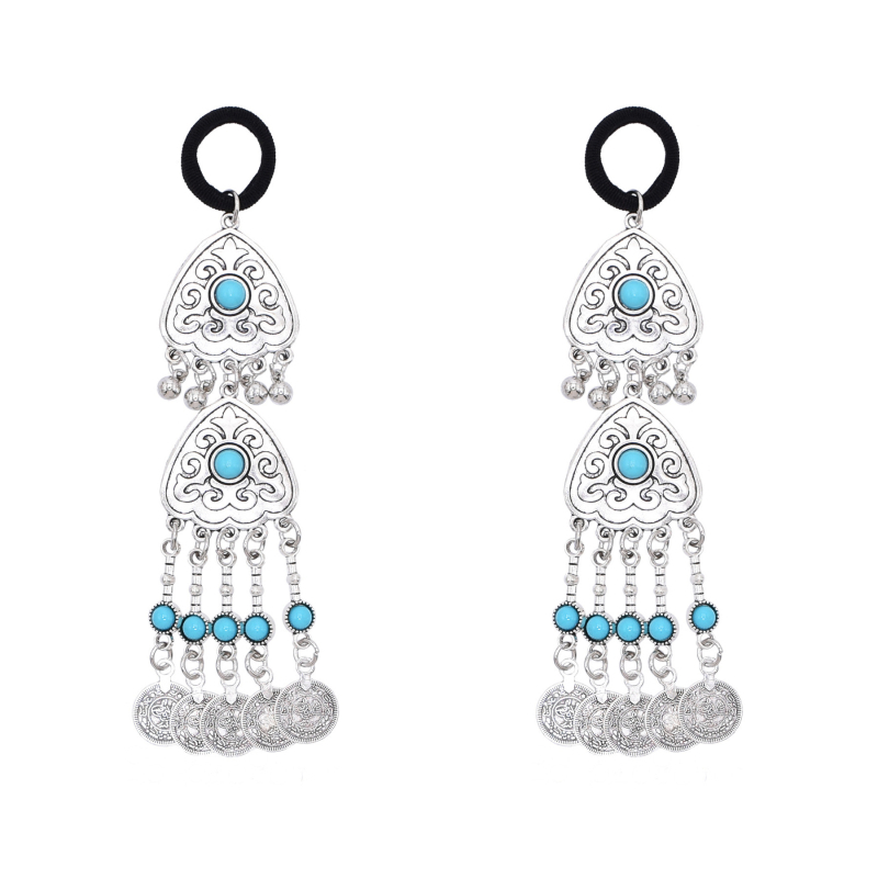 Kazah hercegnő egzotikus hajkiegészítők Retro régi fejdíszek Etnikai stílusú ötvözet hajöv Utazási fotókiegészítők