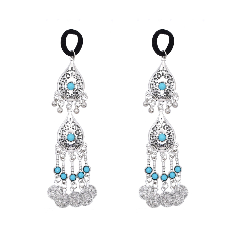 Kazah hercegnő egzotikus hajkiegészítők Retro régi fejdíszek Etnikai stílusú ötvözet hajöv Utazási fotókiegészítők