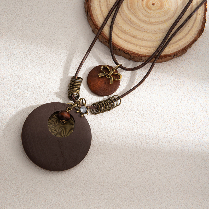 Europietiškas ir amerikietiškas bohemiškas dvigubo sluoksnio apvalaus lanko vėrinys moterims, retro stiliaus, ilgas, paprastas megztinis, skirtas moterims