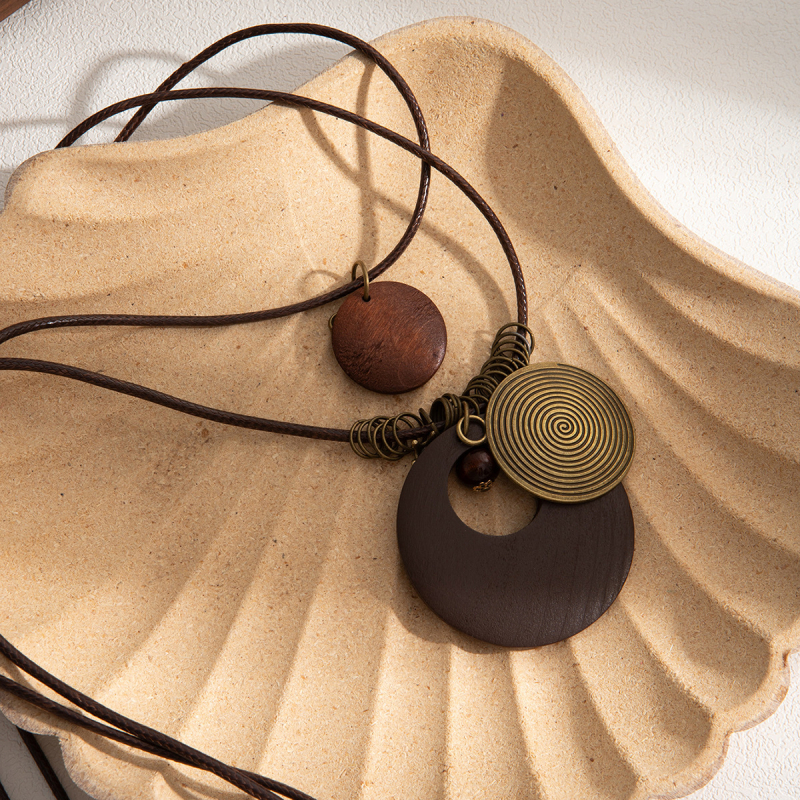 Europietiškas ir amerikietiškas bohemiškas dvigubo sluoksnio apvalaus lanko vėrinys moterims, retro stiliaus, ilgas, paprastas megztinis, skirtas moterims