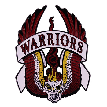 Lángoló koponya harcos bross szárnyakkal fém jelvény kiegészítőkkel ajándék