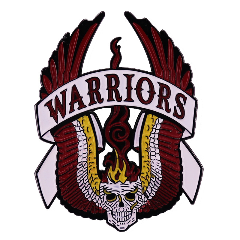Lángoló koponya harcos bross szárnyakkal fém jelvény kiegészítőkkel ajándék