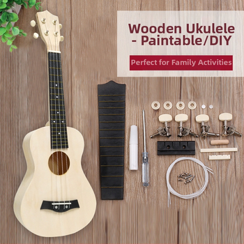 isetehtud väike kitarr lastele 21-tolline ukulele käsitöömaterjalist kott puidust muusikariista mänguasi maalitud grafiti hulgimüük