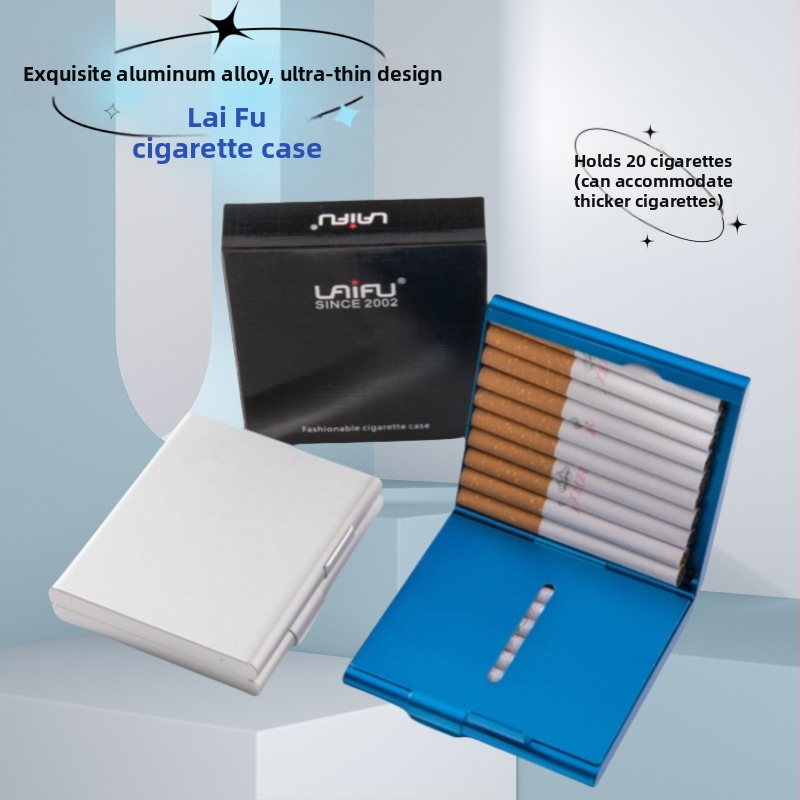 Laifu összecsukható cigarettatartó, ultravékony alumíniumötvözetből, kétoldalas, összecsukható, 20 darabos, durva cigarettatartó, divatos, kiváló férfi cigarettatartó
