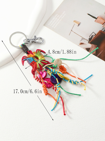 Νέα χειροποίητα υφαντά μπρελόκ με φούντα σε σχήμα ουράνιου τόξου, αξεσουάρ μενταγιόν, σκανδιναβικό στυλ, μποέμ ευρωπαϊκά και αμερικανικά στολίδια αυτοκινήτου