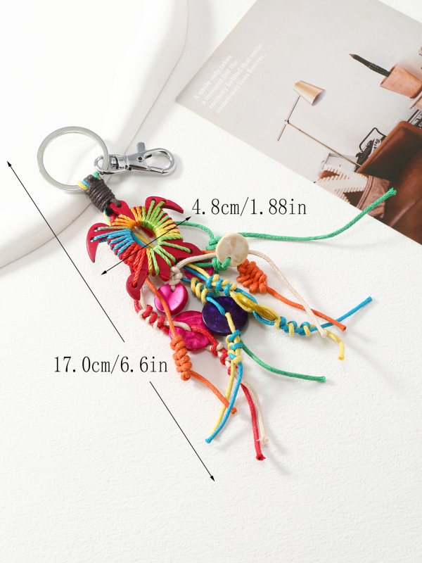 Új, kézzel szőtt, szivárványos bojtos kulcstartó medál kiegészítők, skandináv stílusú, bohém európai és amerikai díszek, autók