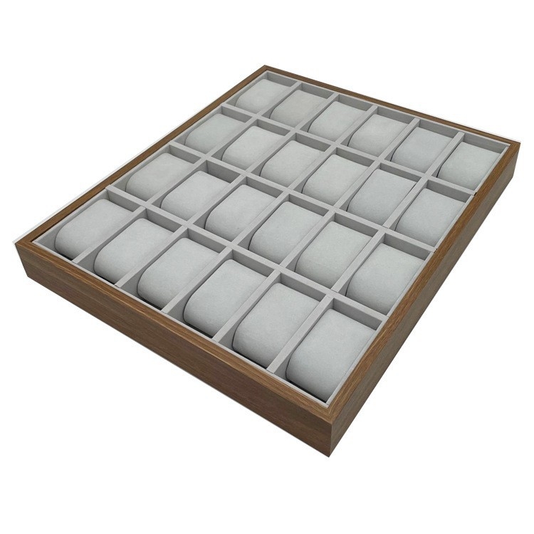 Spot nagykereskedelmi diófa 24 bites óraértékesítési kijelző tányér butik stand