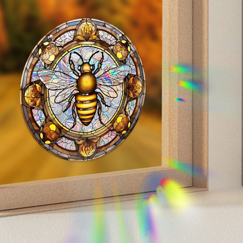 Ristpiiriline papagoi, mesilane, lootos, roos, vikerkaar, projektsioonprisma, elektrostaatiline klaasist kleebis, päikesevalgusepüüdja, elektrostaatiline klaasist kleebis