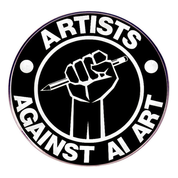 Művész a mesterséges intelligencia ellen bross, támogatja az emberi művészetet, kitűző fémötvözetből készült jelvény kiegészítők