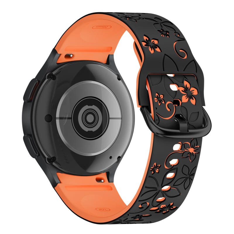 Samsung Watch4/5/6/7/FE kétszínű szilikon mintás szíj 20 mm-es varratmentes csuklópánt