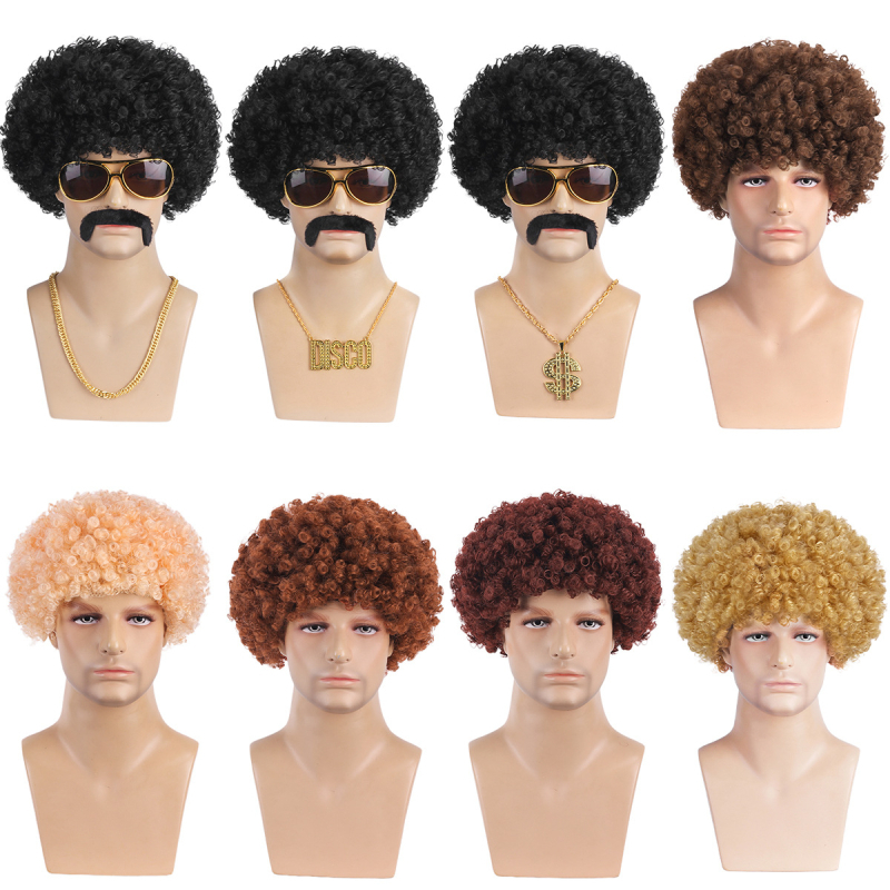 Amazon Cross-Best-Selling Hip-Hop Rock Fan Hair Halloween Wig Hippie Punk Wig Headgear