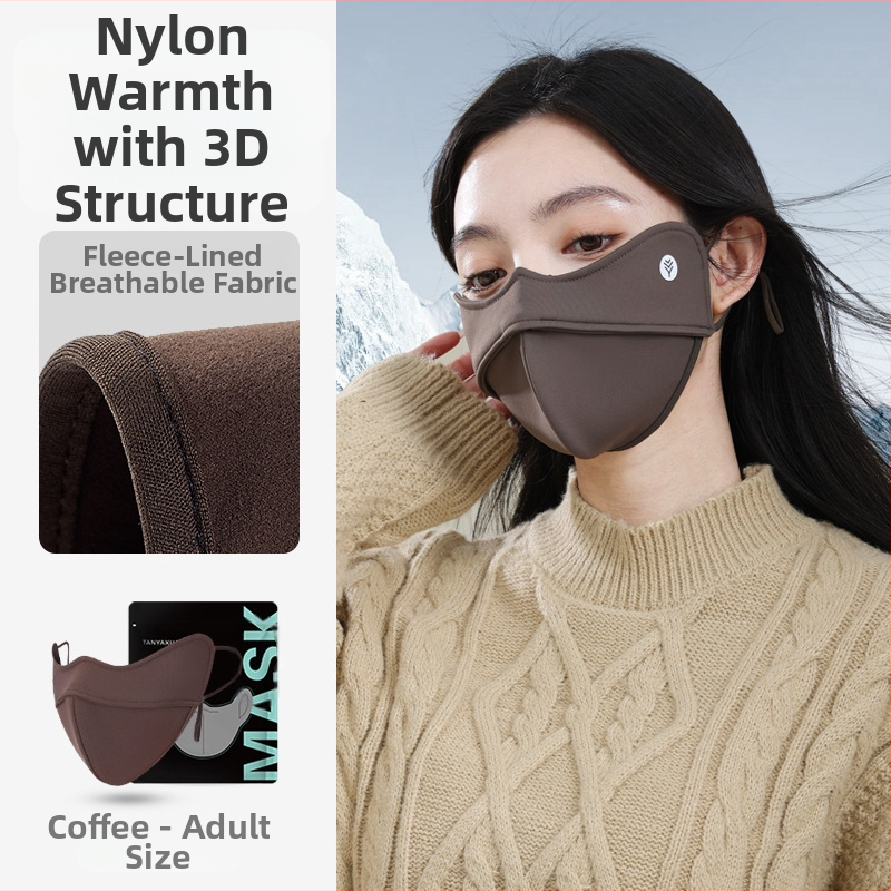 Nailoninė termo kaukė rudeniui ir žiemai su 5D nosies juostele, su fliso pamušalu, trimatė, unisex, atspari vėjui ir šalčiui, tinka važinėjimui dviračiu ir slidinėjimui, tiesiogiai iš gamyklos.