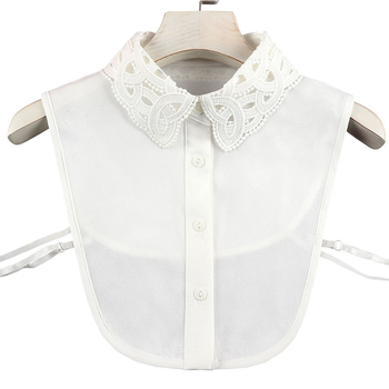 Νέο καλοκαιρινό γυναικείο πουκάμισο με ψεύτικο γιακά, αντιρυτιδικό κεντημένο ψεύτικο γιακά από σιφόν, διακοσμητικό μισό μήκος πουκάμισου με ψεύτικο γιακά