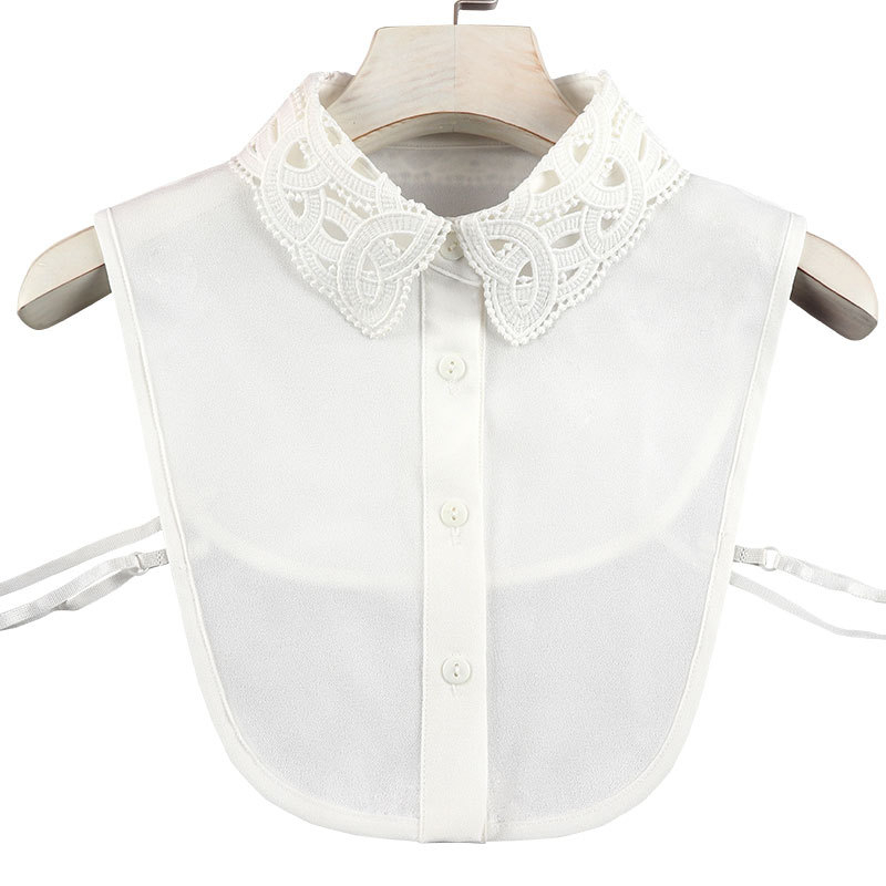 Nyári új, hamisgalléros női ing, ránctalanító sifon, hímzett, hamisgalléros inggallérral, díszes félhosszú ing, hamisgalléros