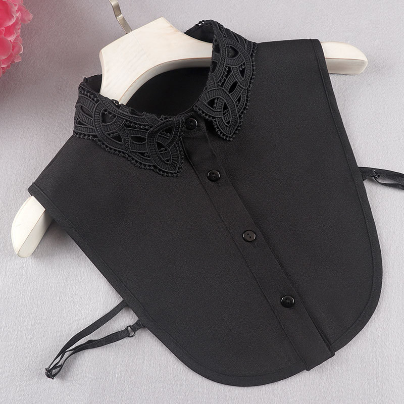 Nyári új, hamisgalléros női ing, ránctalanító sifon, hímzett, hamisgalléros inggallérral, díszes félhosszú ing, hamisgalléros