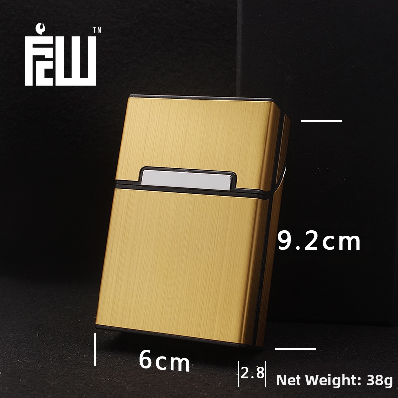 Koreai FCW férfi 20 darabos, szálcsiszolt alumínium cigarettatartó céglogóval, lézeres nagykereskedelemmel