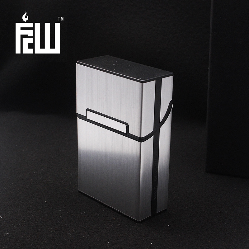 Koreai FCW férfi 20 darabos, szálcsiszolt alumínium cigarettatartó céglogóval, lézeres nagykereskedelemmel