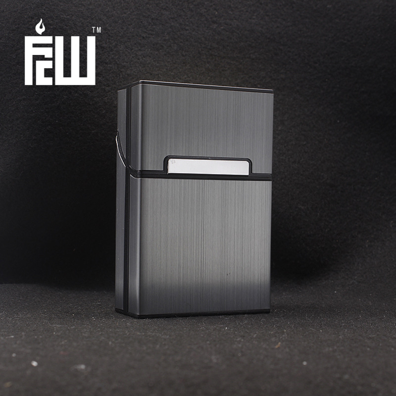 Koreai FCW férfi 20 darabos, szálcsiszolt alumínium cigarettatartó céglogóval, lézeres nagykereskedelemmel